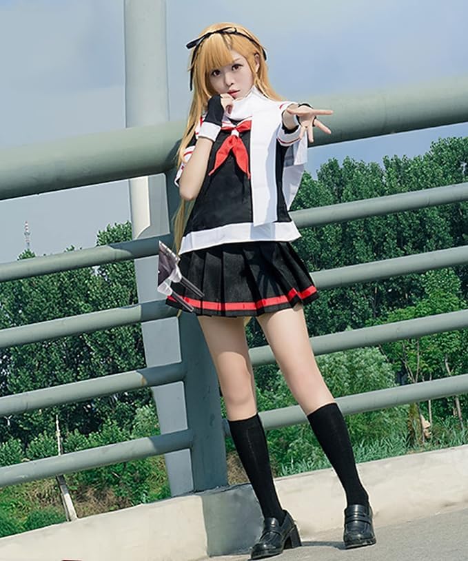 艦隊これくしょん　夕立改二　コスプレ衣装＋ウィッグ　艦これ Amazon.co.jp: ウィッグ付き 艦隊これくしょん 艦これ 夕立 夕立改二